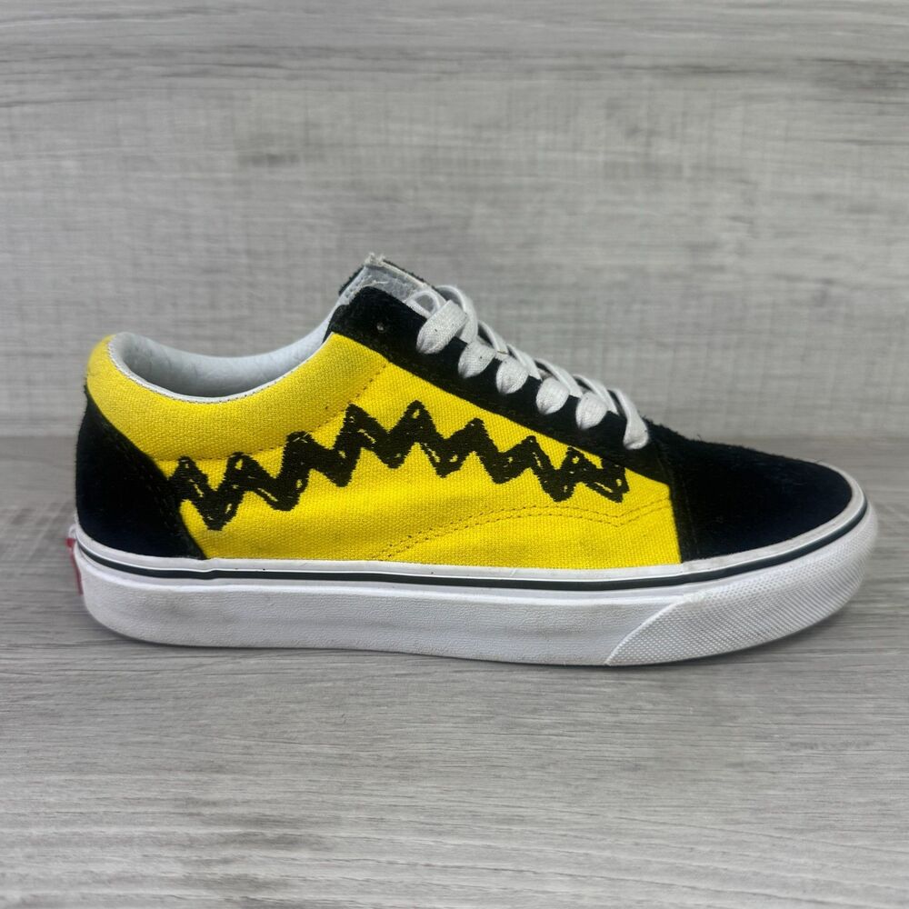 Vans x Peanuts Old Skool Unisex M5.5/W7 Skateboard Shoes Yellow Black Sneakers